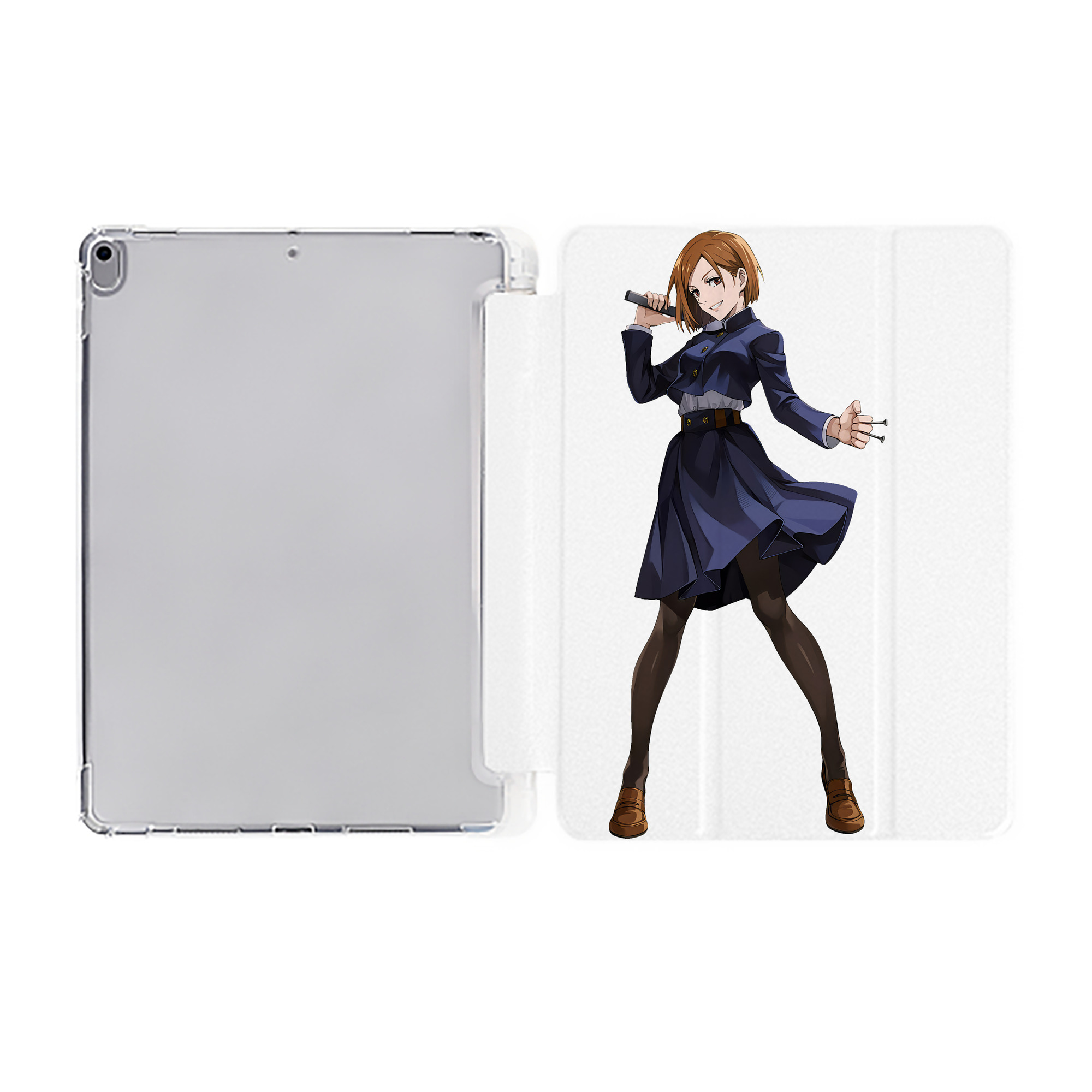 （画像用） 呪術廻戦 Jujutsu Kaisen IPad ケース ペン収納付き 三つ折りスタンド PUレザー×シリコン 対応機種9.5/10.5/10.9インチ